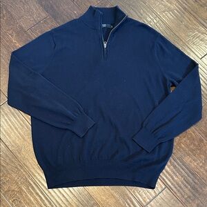 J. Crew Men's Dark Blue Zip-Up Sweater
